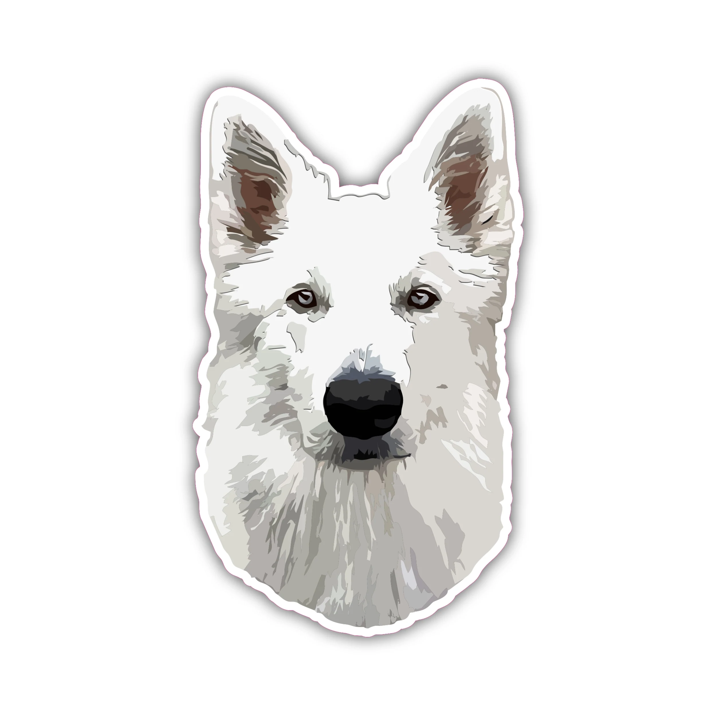 White German Shepherd - Iron On DTF Transfer - Custom Size