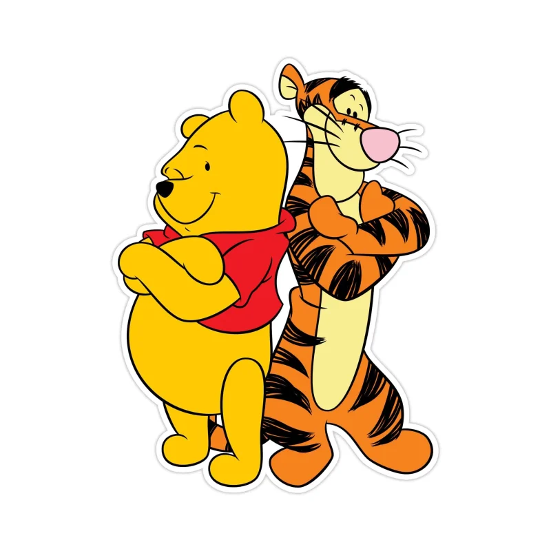 Winnie The Pooh - Pooh and Tigger - Full Color Vinyl Sticker - Custom Size