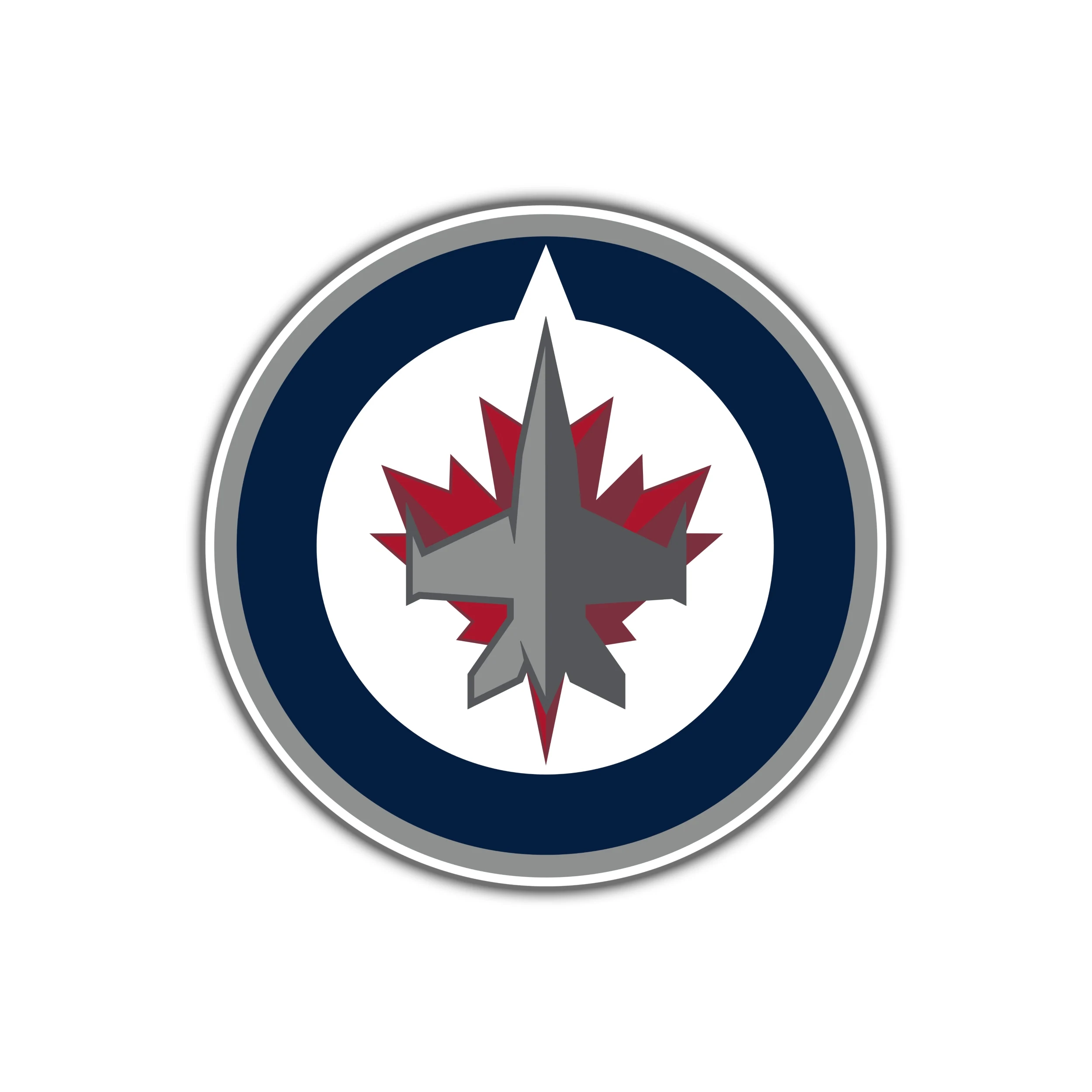 Winnipeg Jets - Blue Circle With Jet In Middle - Full Color Vinyl Sticker - Custom Size