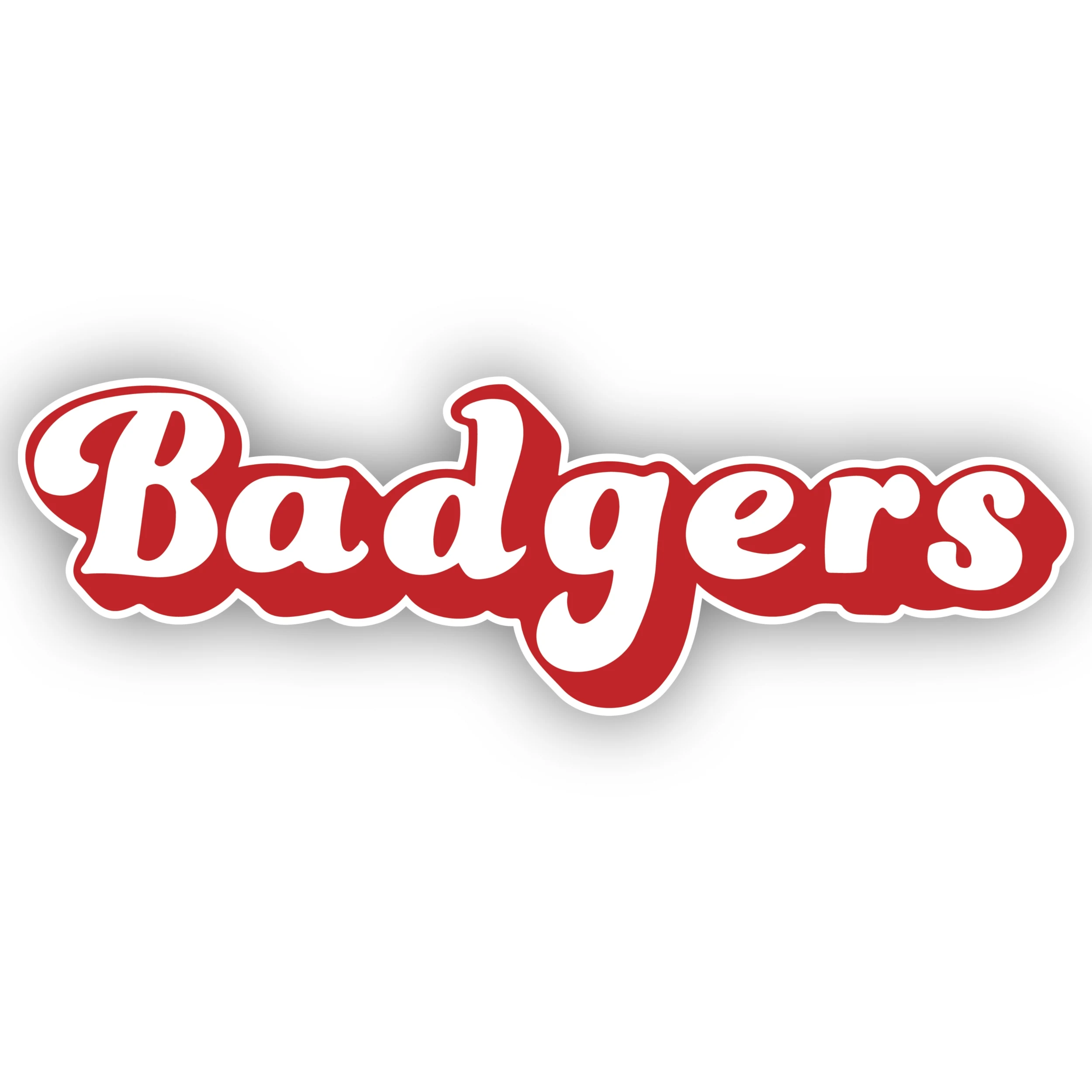 Wisconsin Badgers - White and Red Lettering - Iron On DTF Transfer - Custom Size