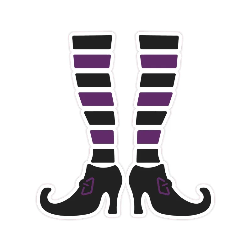 Witch Legs Full Color Vinyl Decal - Custom Size