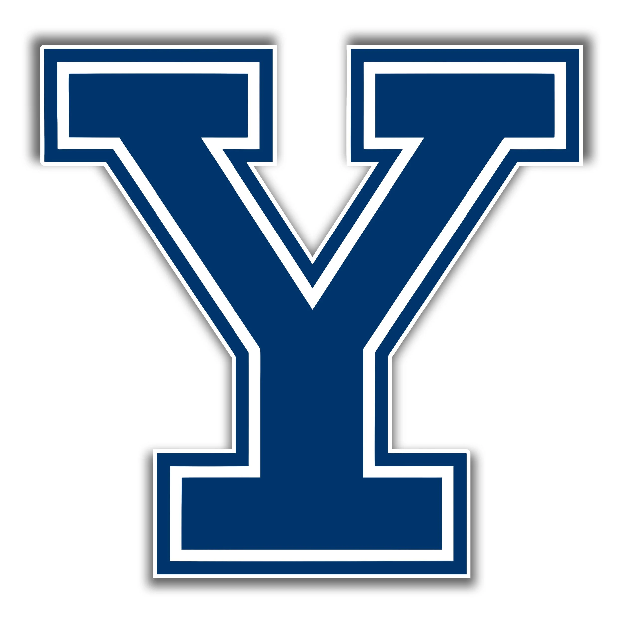 Yale - Y - Full Color Vinyl Sticker - Custom Size