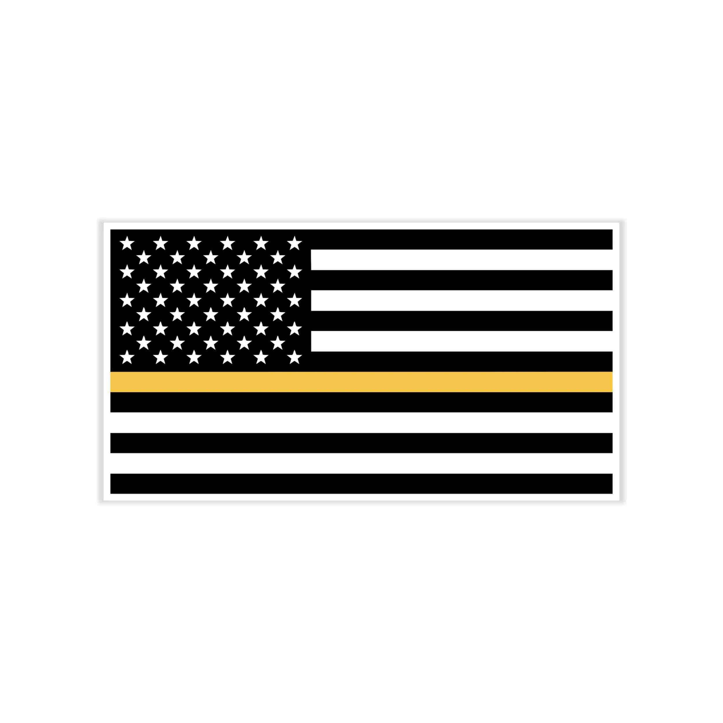 Yellow Line American Flag Full Color Vinyl Decal - custom size