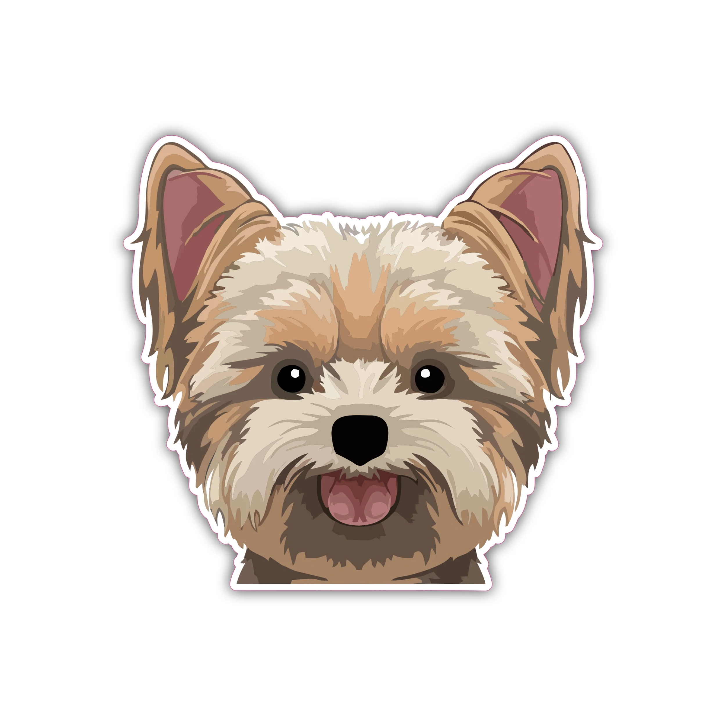 Yorkie - Full Color Vinyl Sticker - Custom Size