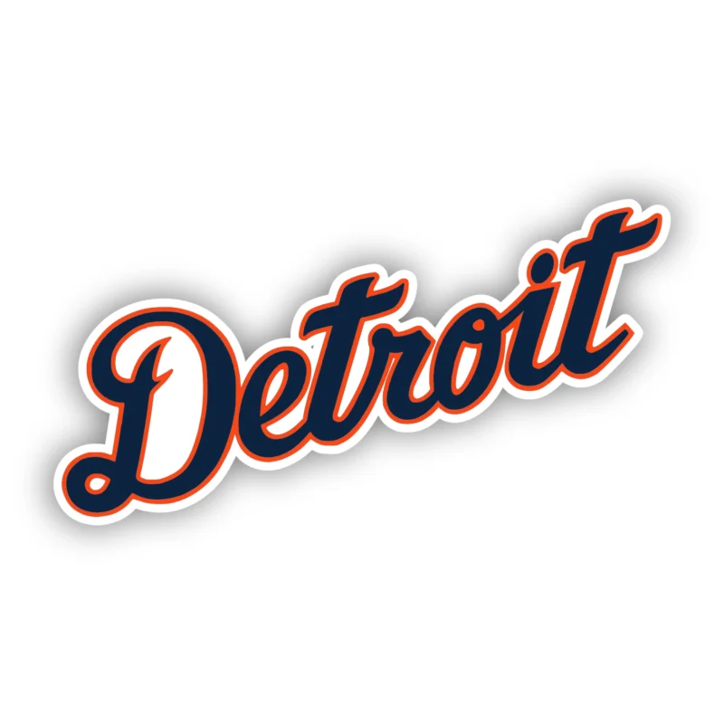 Detroit Tigers - Cursive Detroit - Iron On DTF Transfer - Custom Size
