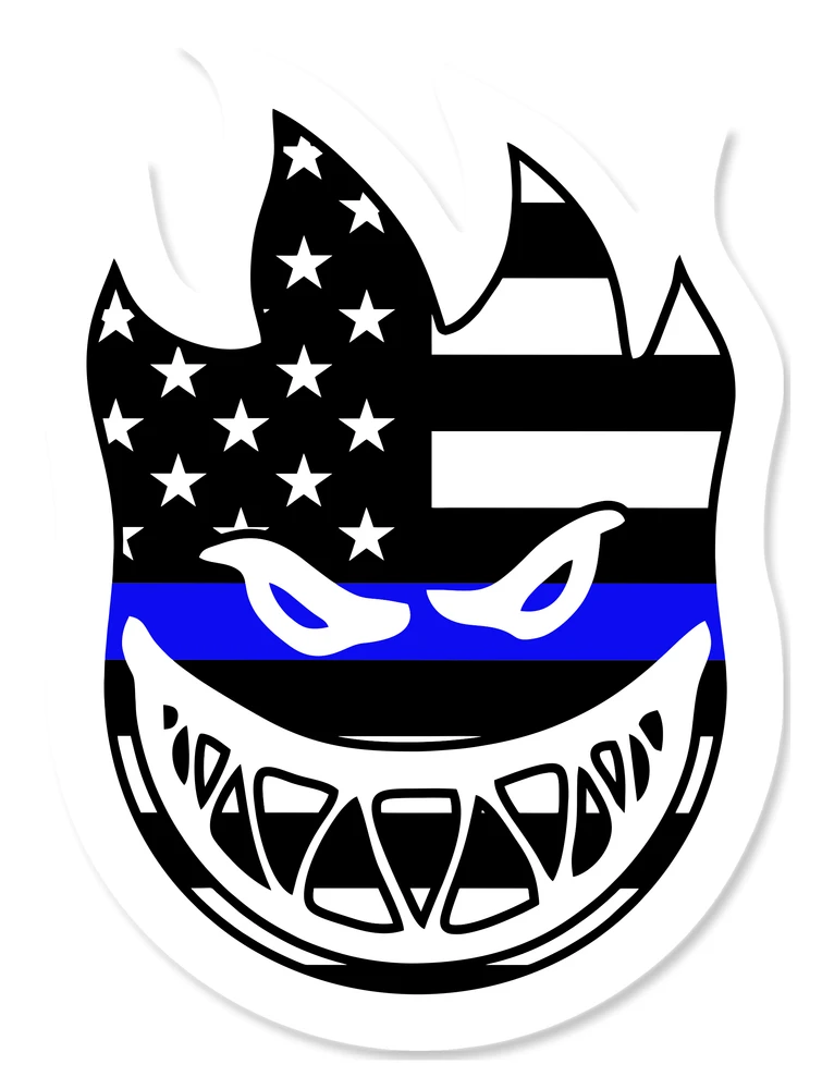 Spitfire - Blue Line - Full Color Vinyl Sticker - Custom Size