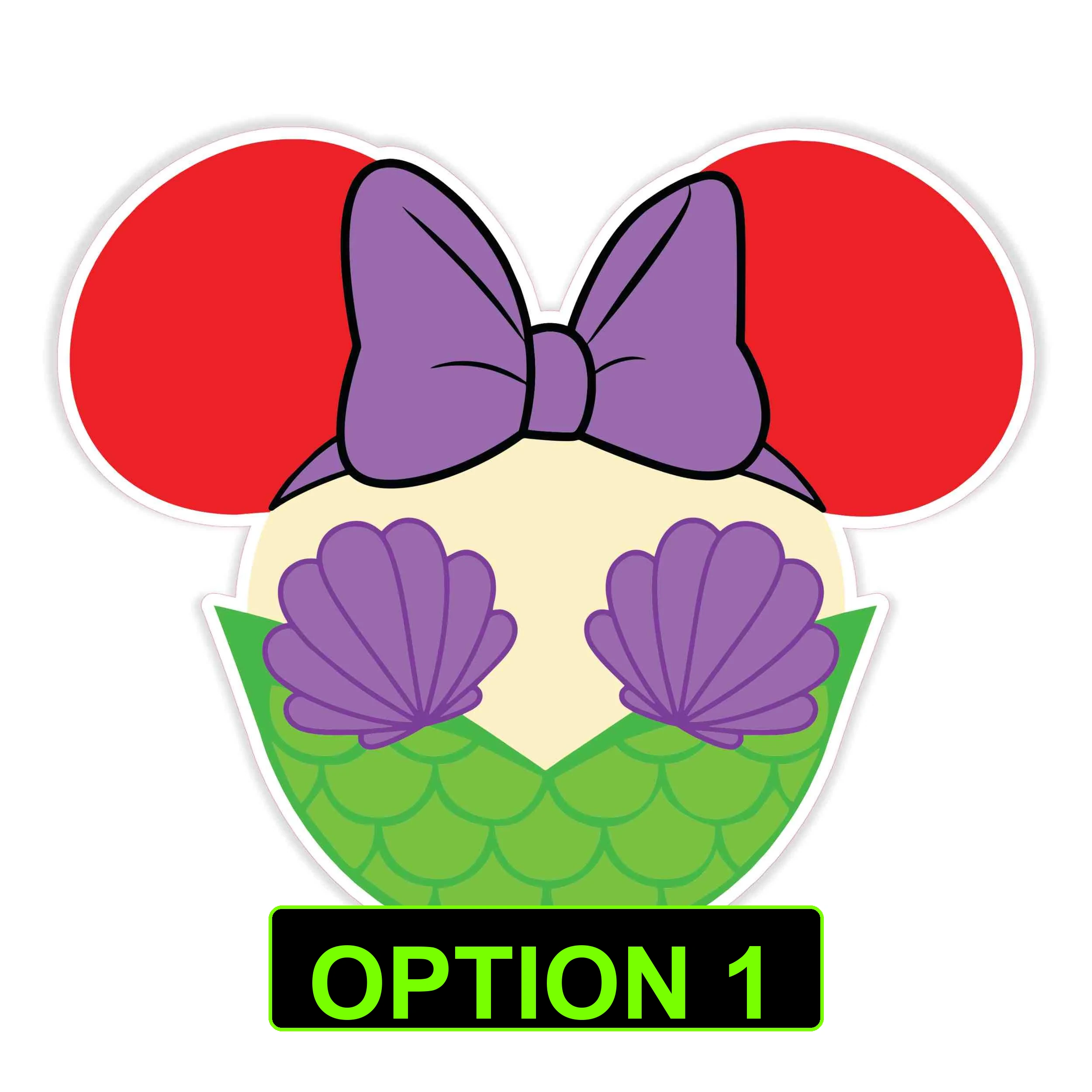 Ariel Minnie Full Color Vinyl Sticker - Custom Size - Image 2