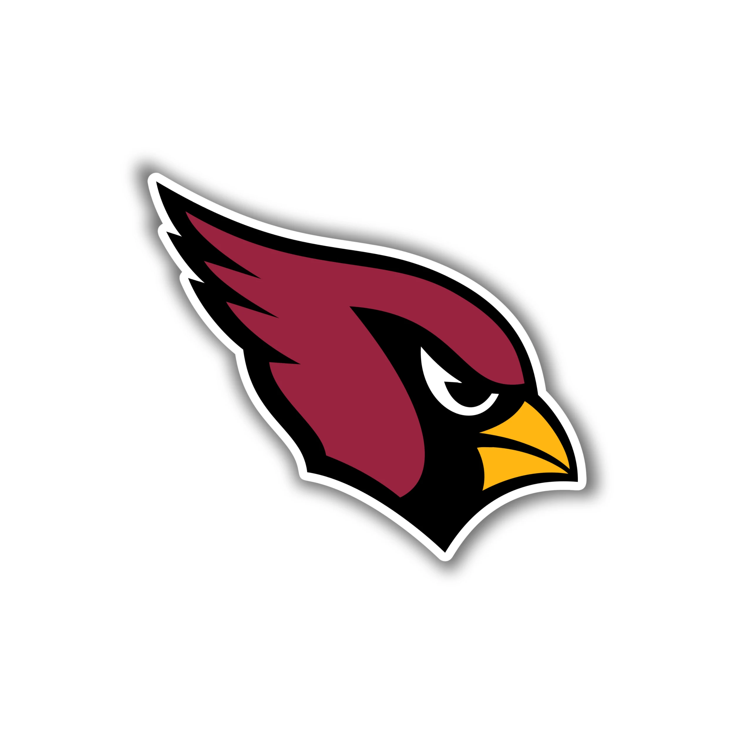 Arizona Cardinals - Bird's Head - Full Color Vinyl Sticker - Custom Size
