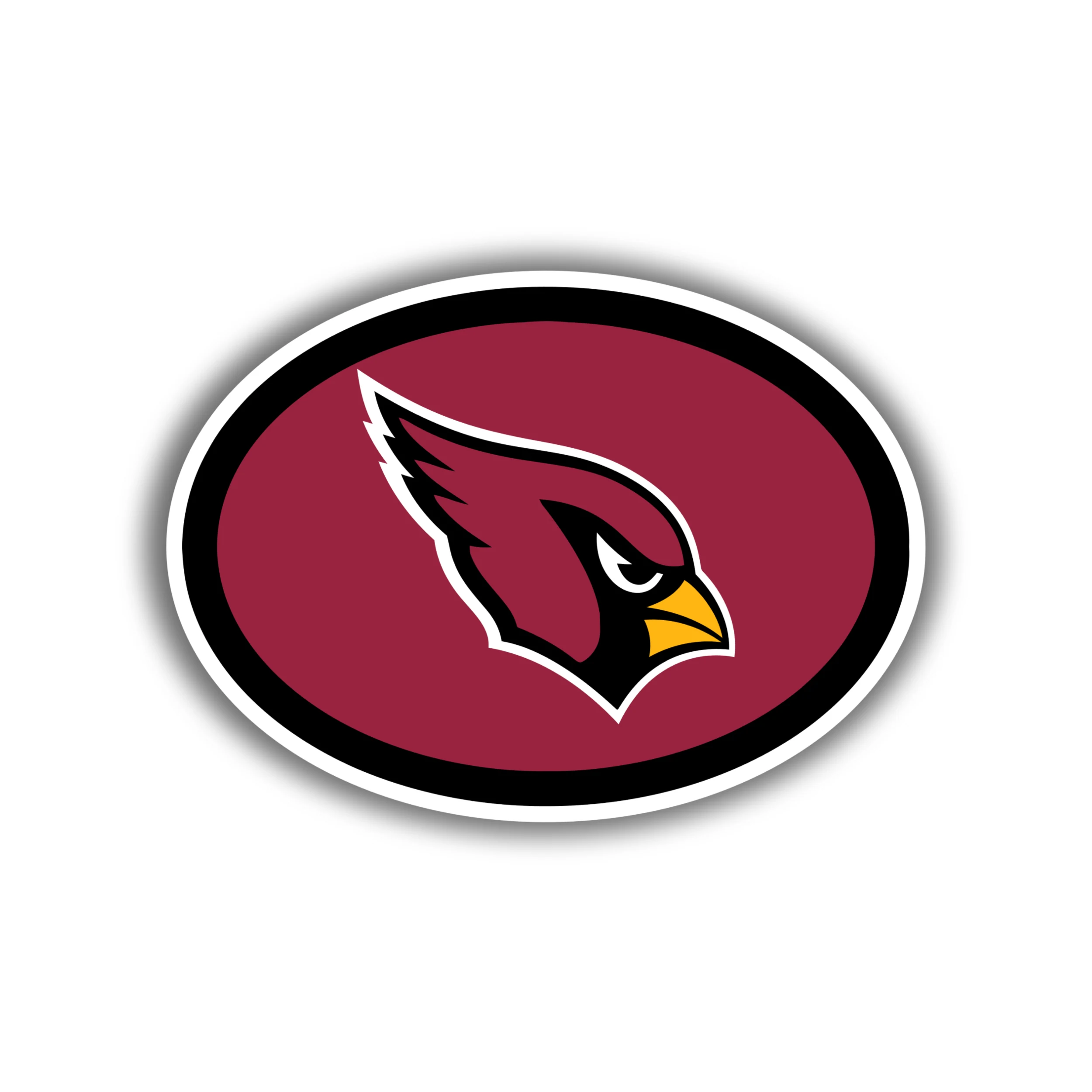 Arizona Cardinals - Head in Oval - Full Color Vinyl Sticker - Custom Size