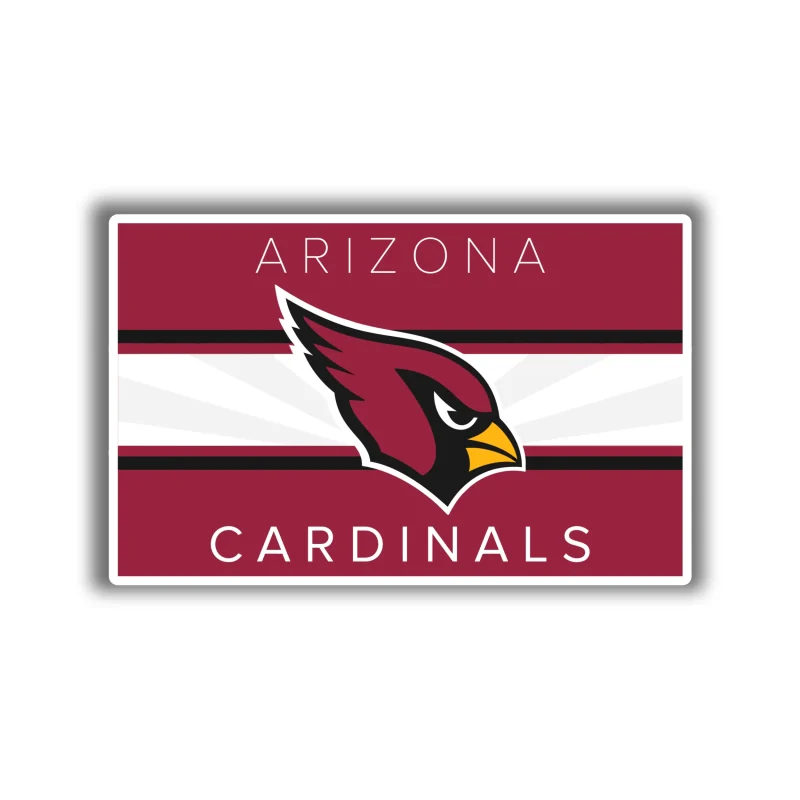 Arizona Cardinals - Rectangle - Full Color Vinyl Sticker - Custom Size