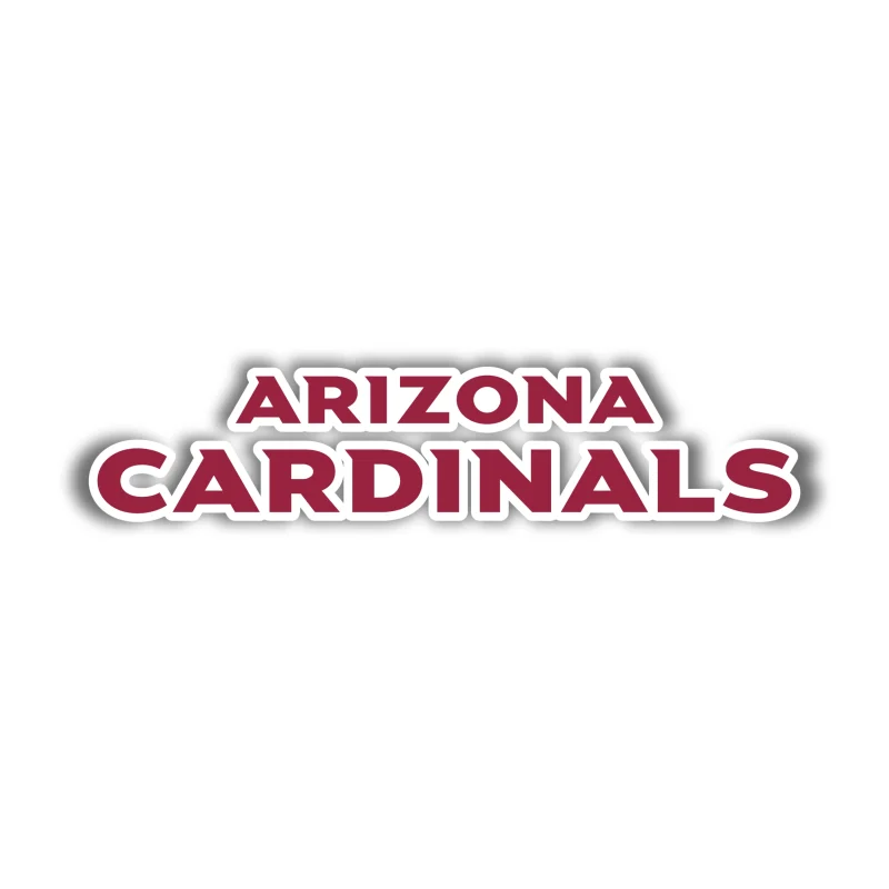 Arizona Cardinals - Wording - Full Color Vinyl Sticker - Custom Size