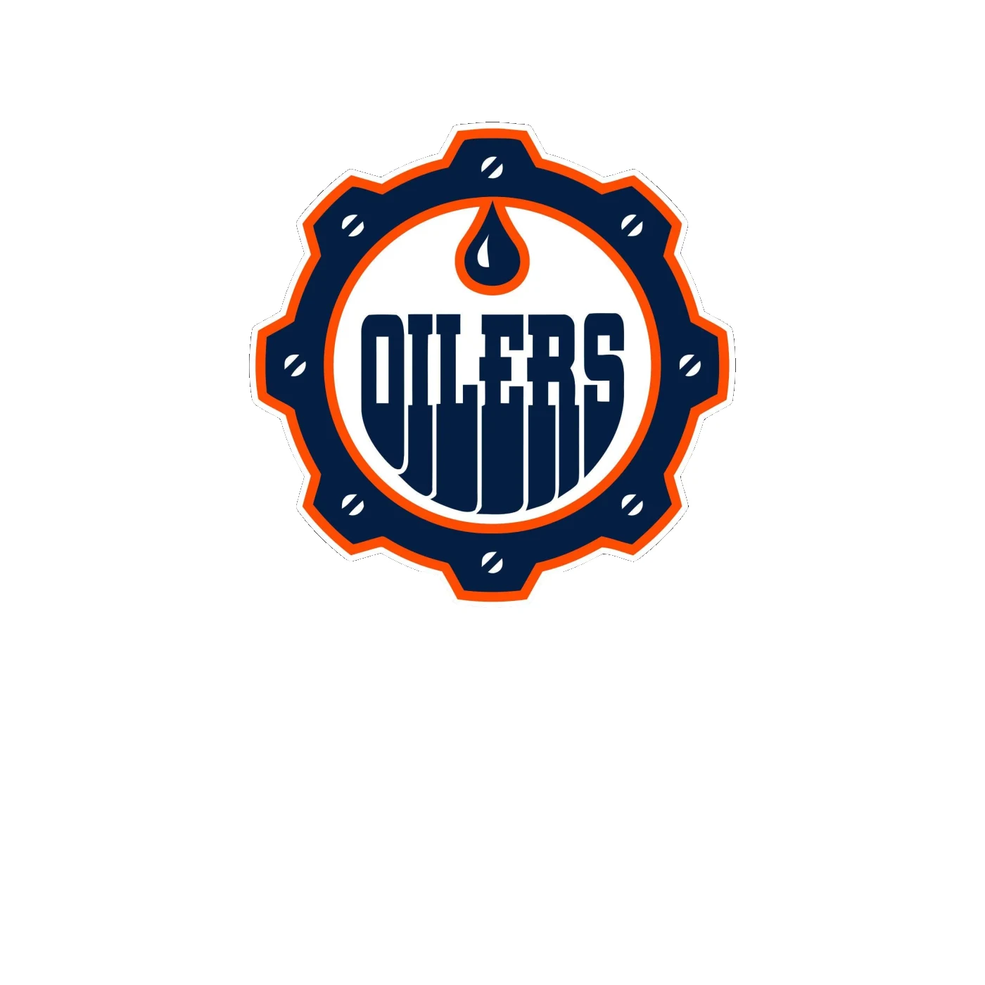 Edmonton Oilers - Cap With Oilers - Full Color Vinyl Sticker - Custom Size