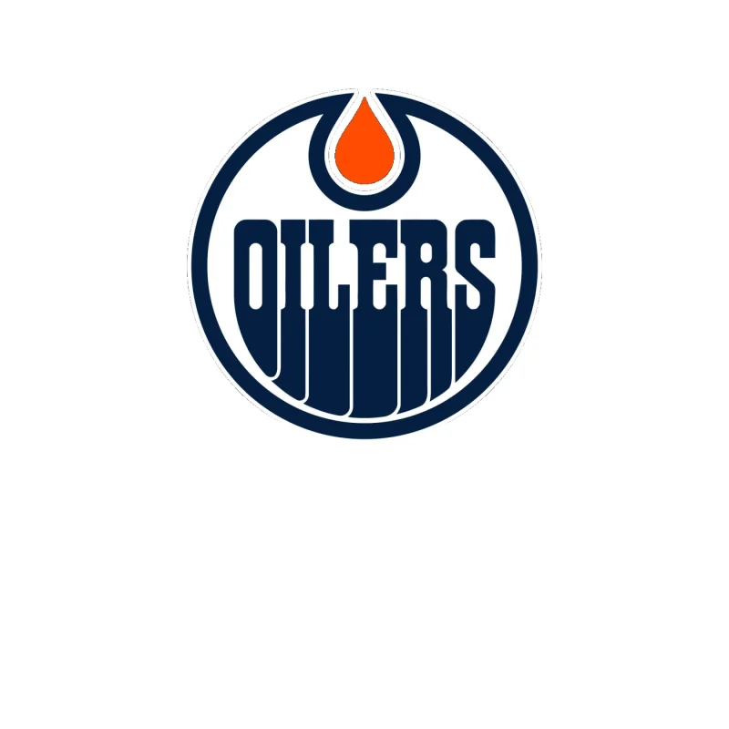 Edmonton Oilers - White Circle With Oilers - Full Color Vinyl Sticker - Custom Size
