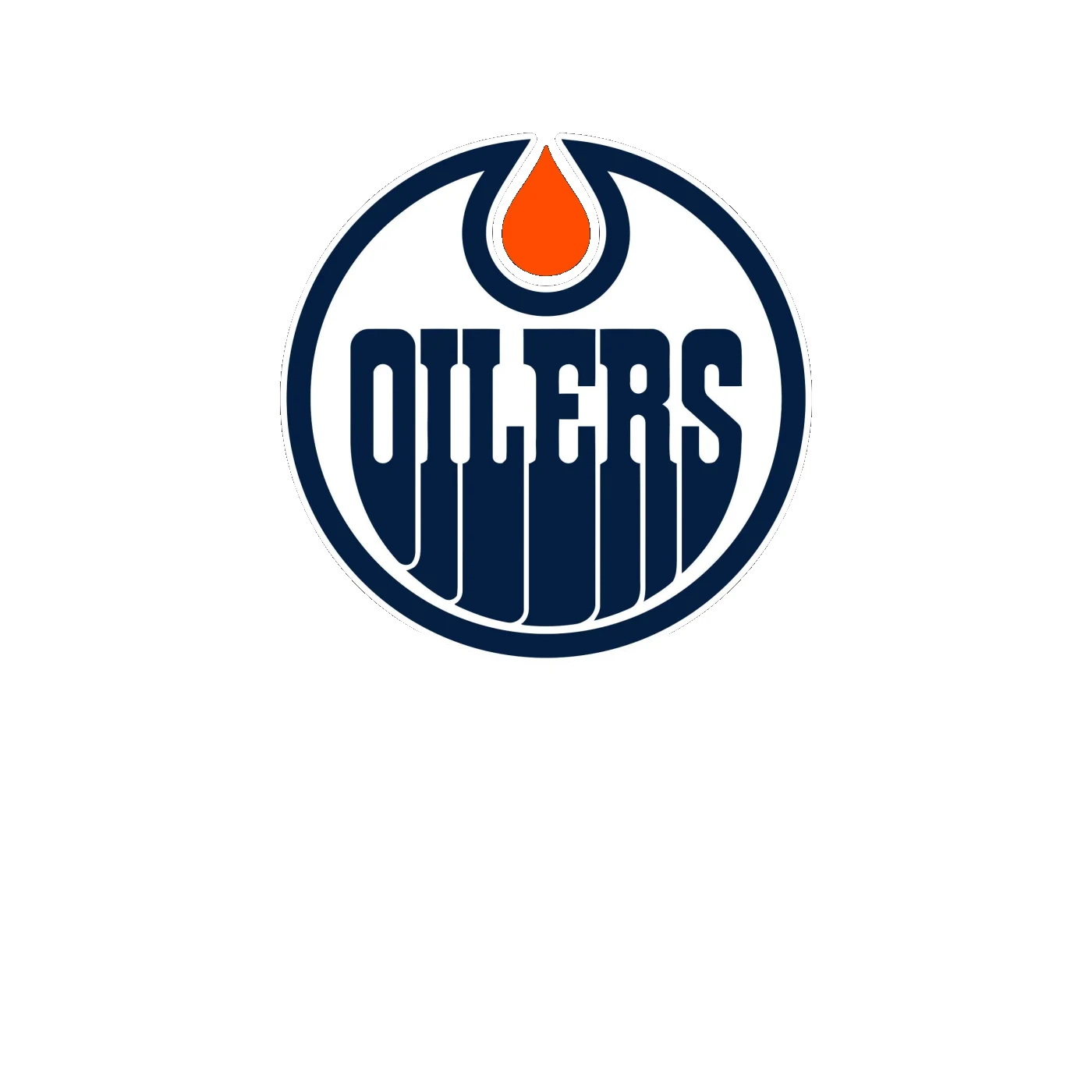 Edmonton Oilers - White Circle With Oilers - Full Color Vinyl Sticker - Custom Size