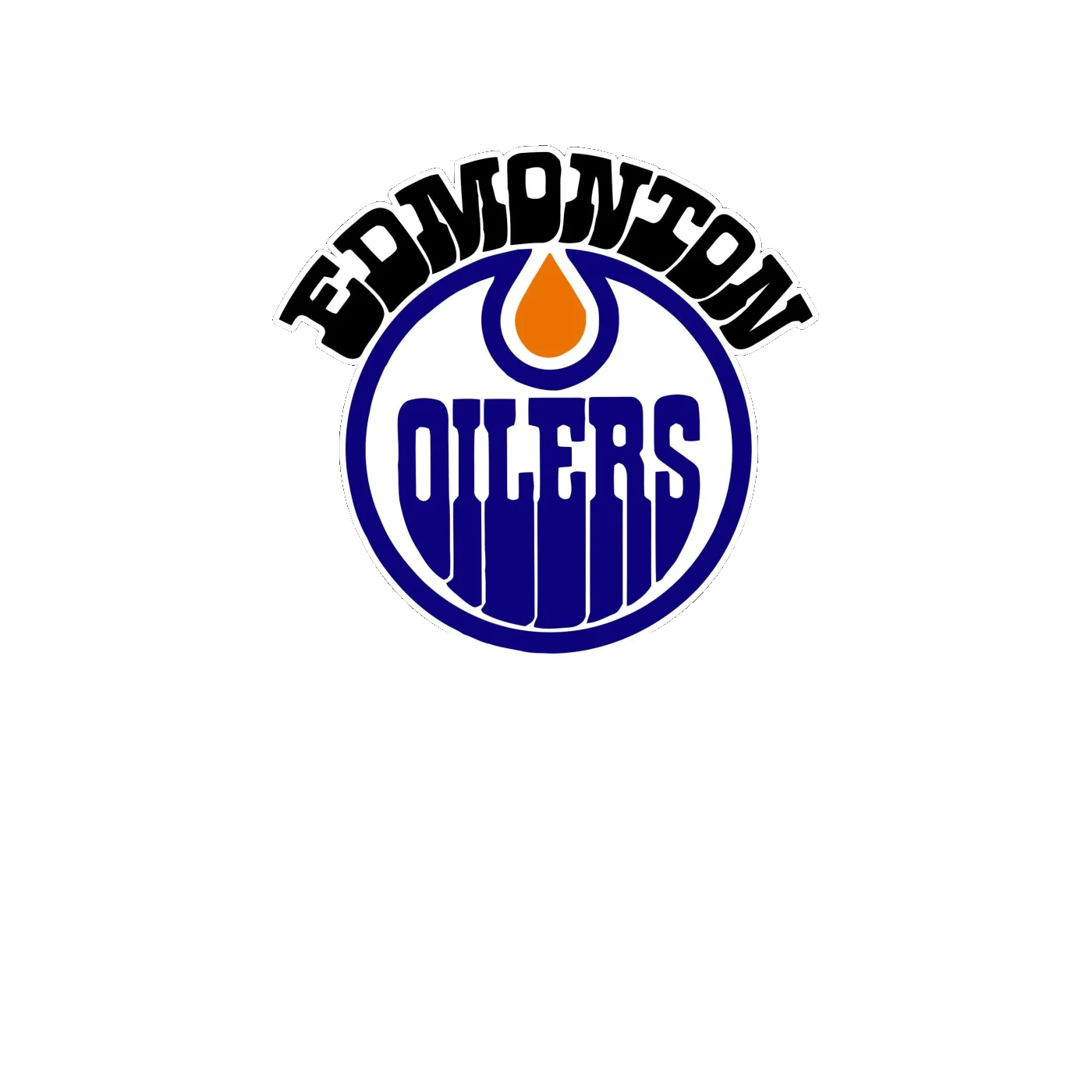 Edmonton Oilers - Circle With Name - Full Color Vinyl Sticker - Custom Size