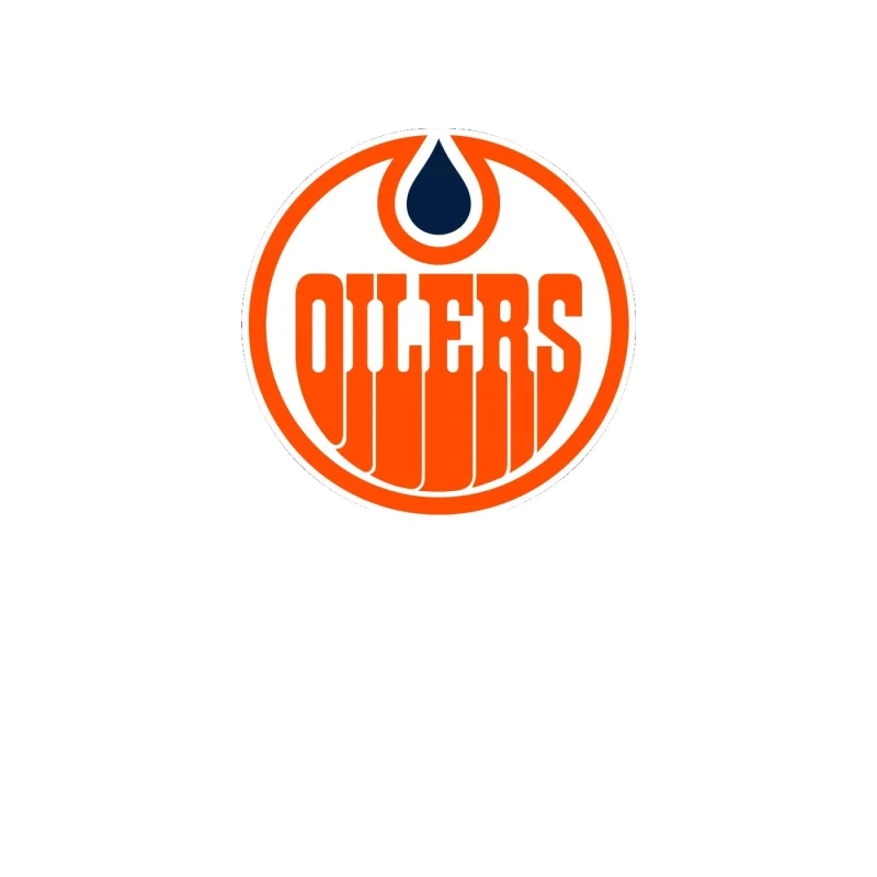 Edmonton Oilers - White Circle With Orange Oilers - Full Color Vinyl Sticker - Custom Size