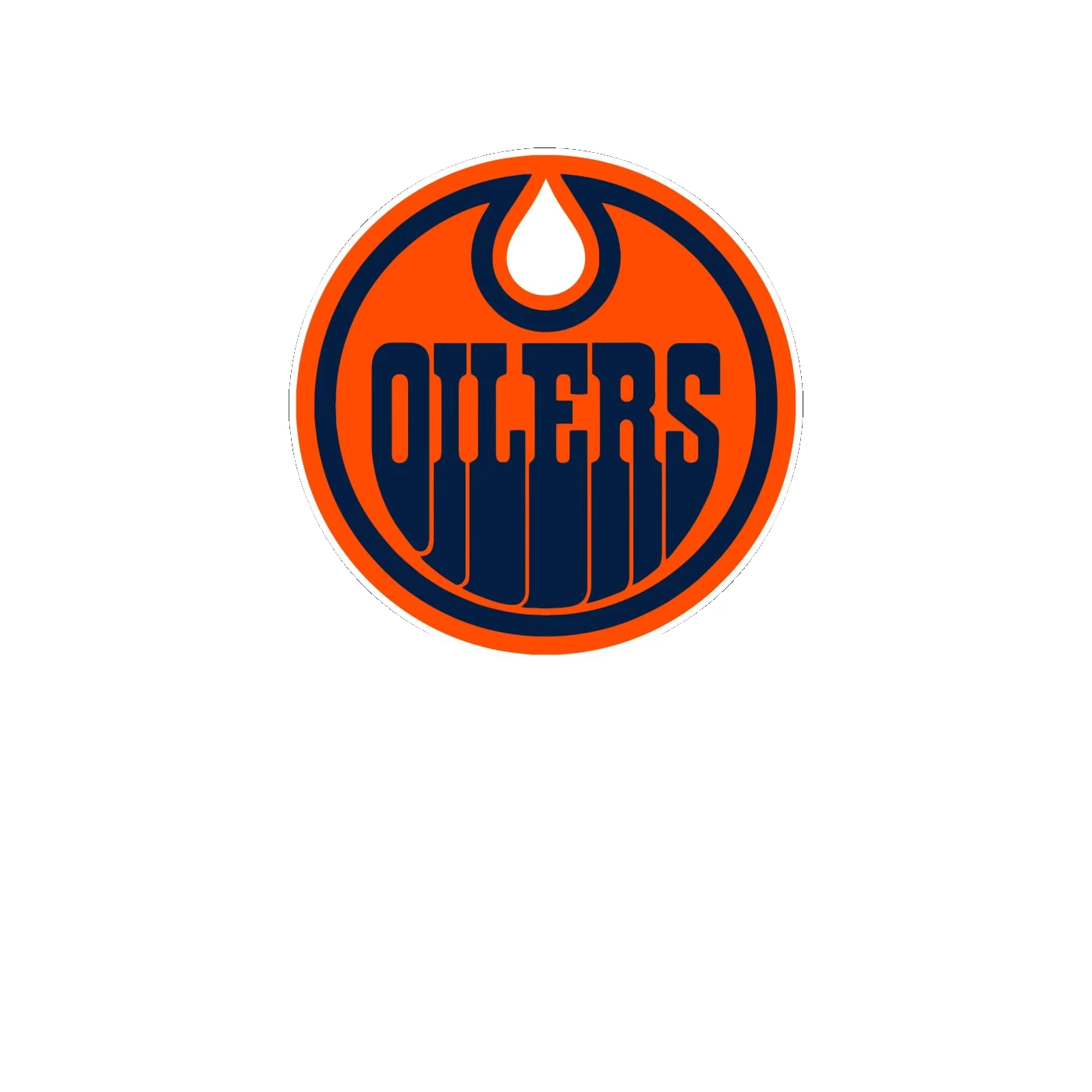 Edmonton Oilers- Orange Circle With Oilers - Full Color Vinyl Sticker - Custom Size