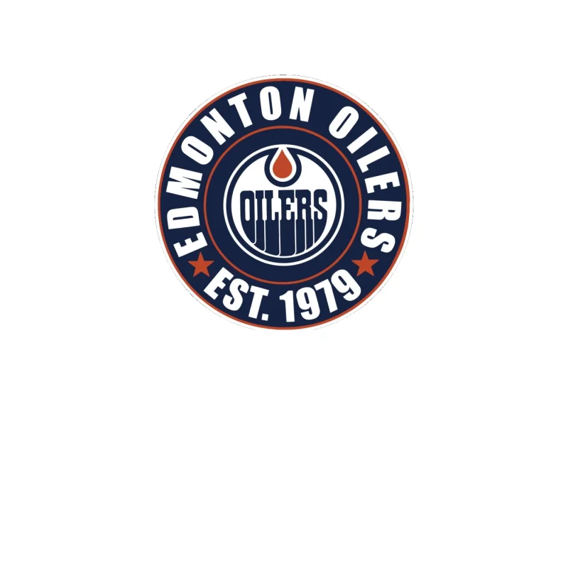 Edmonton Oilers - Circle With Name EST.1979 - Full Color Vinyl Sticker - Custom Size