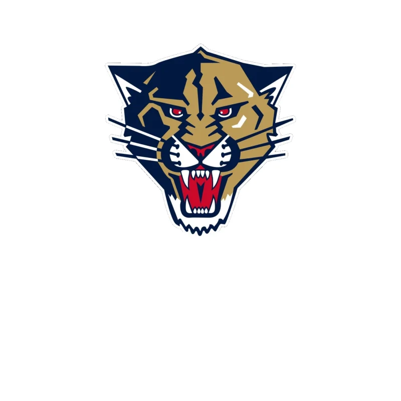 Florida Panthers - Panther Head - Full Color Vinyl Sticker - Custom Size