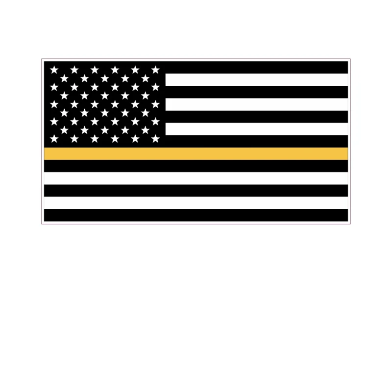 Gold Line American Flag Full Color Vinyl Decal - custom size