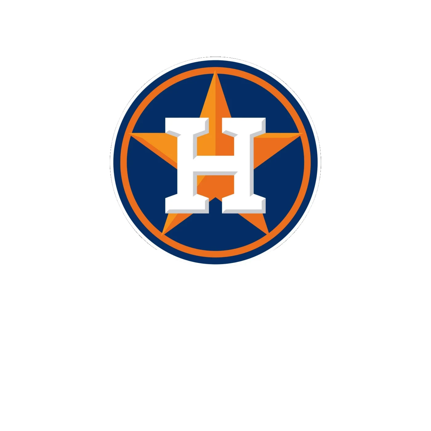 Houston Astros - Blue And Orange Circle - Full Color Vinyl Sticker - Custom Size