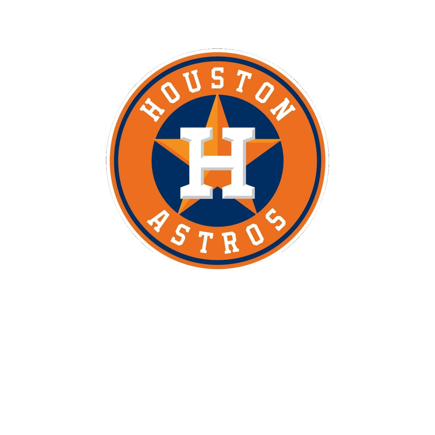 Houston Astros - Orange Circle With Name - Full Color Vinyl Sticker - Custom Size