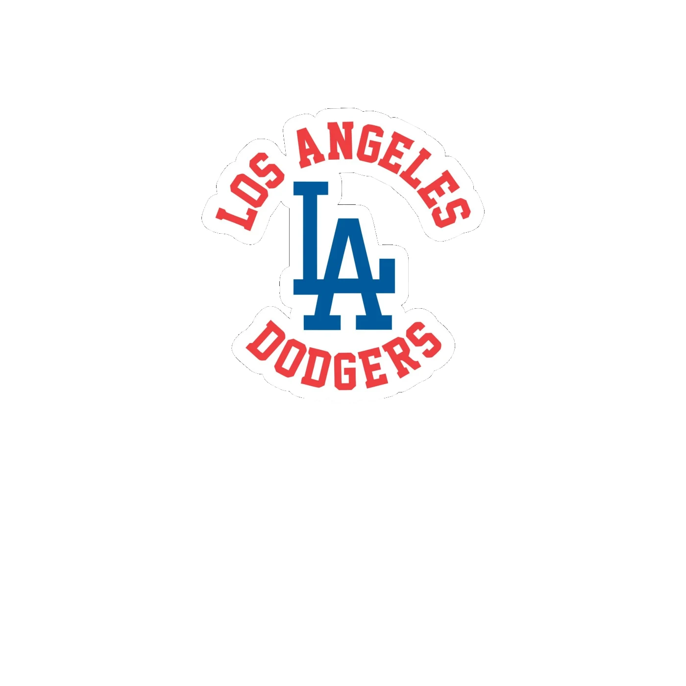 Los Angeles Dodgers - LA With Name - Full Color Vinyl Sticker - Custom Size
