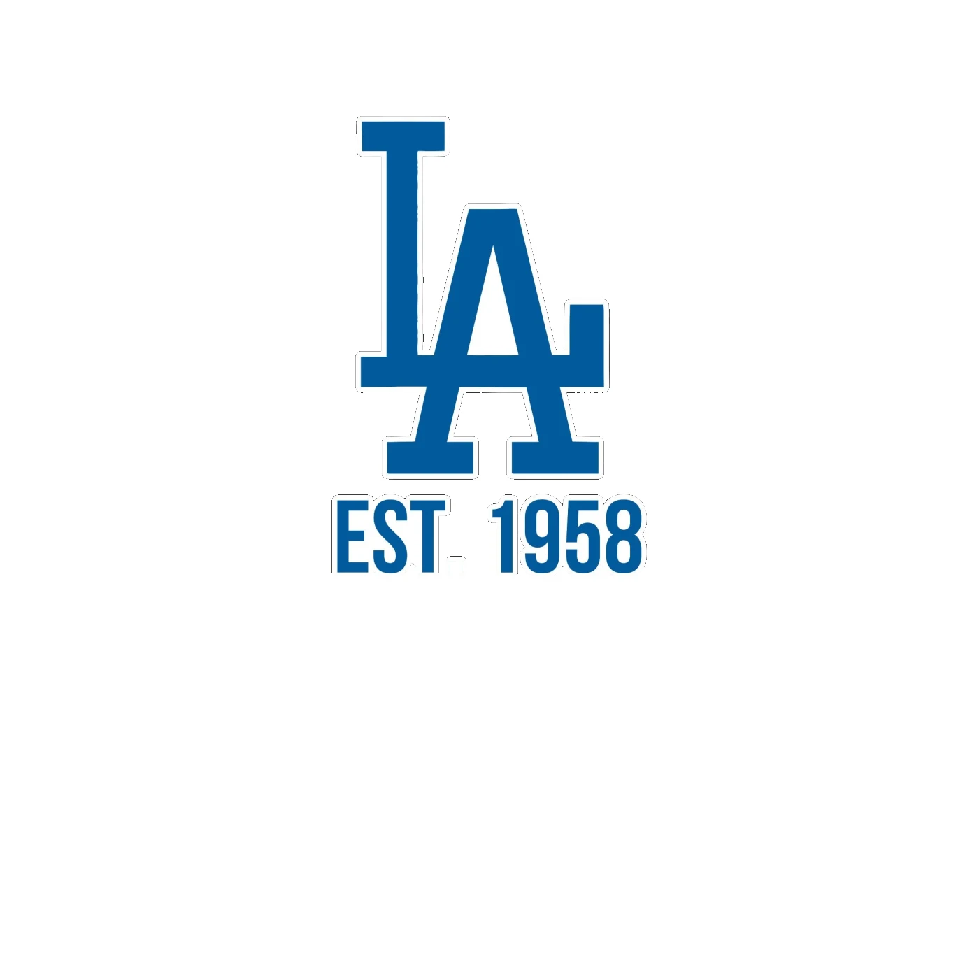 Los Angeles Dodgers - LA EST. 1958 - Full Color Vinyl Sticker - Custom Size
