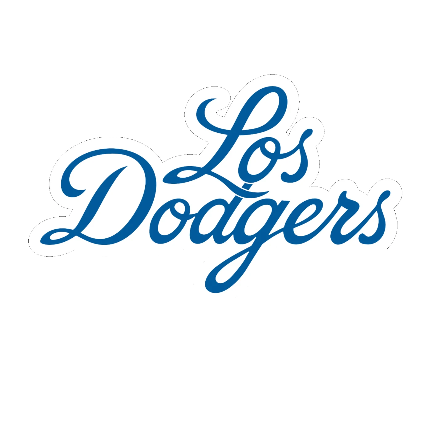 Los Angeles Dodgers - Cursive Los Dodgers - Full Color Vinyl Sticker - Custom Size