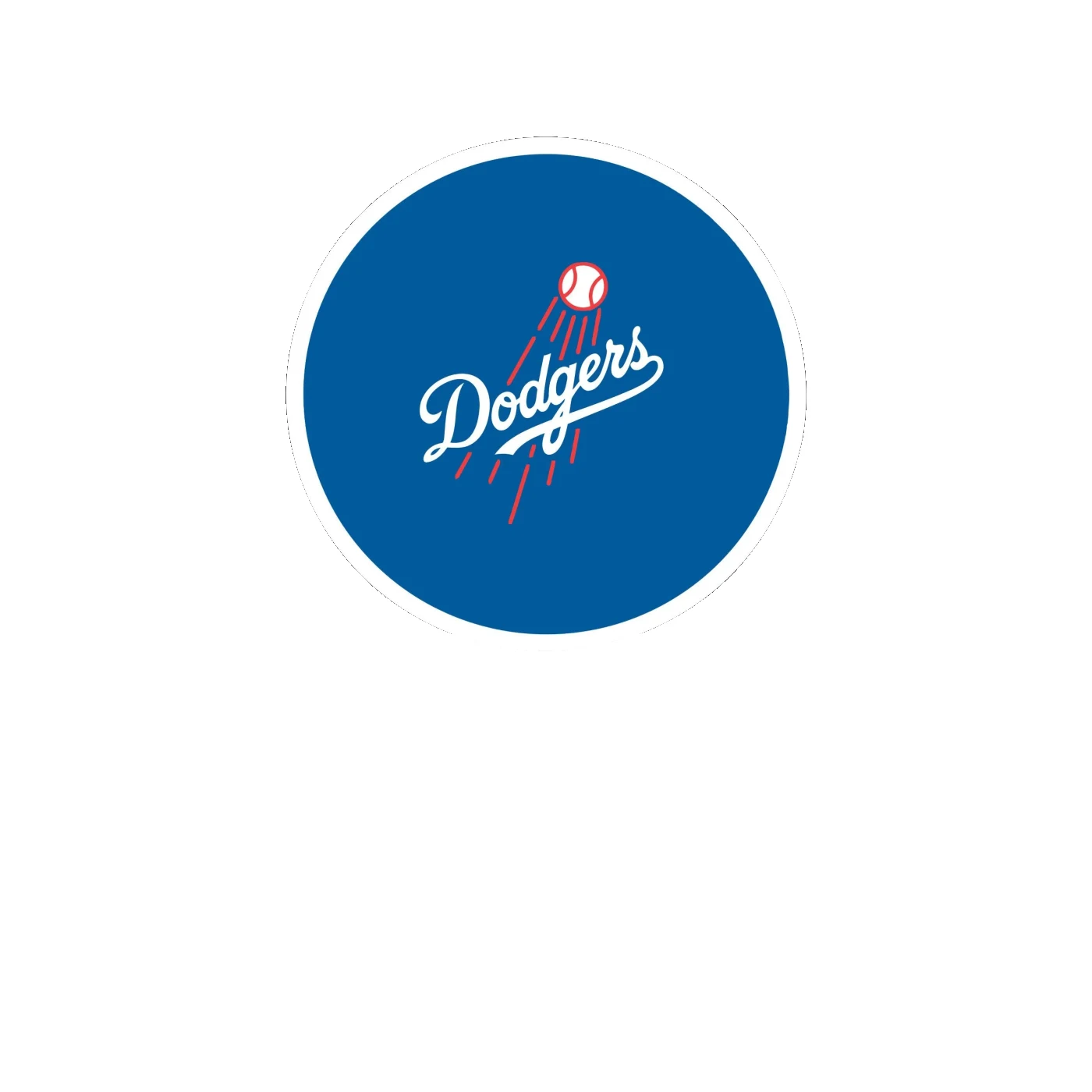 Los Angeles Dodgers - Blue Circle With Dodgers in Middle - Full Color Vinyl Sticker - Custom Size