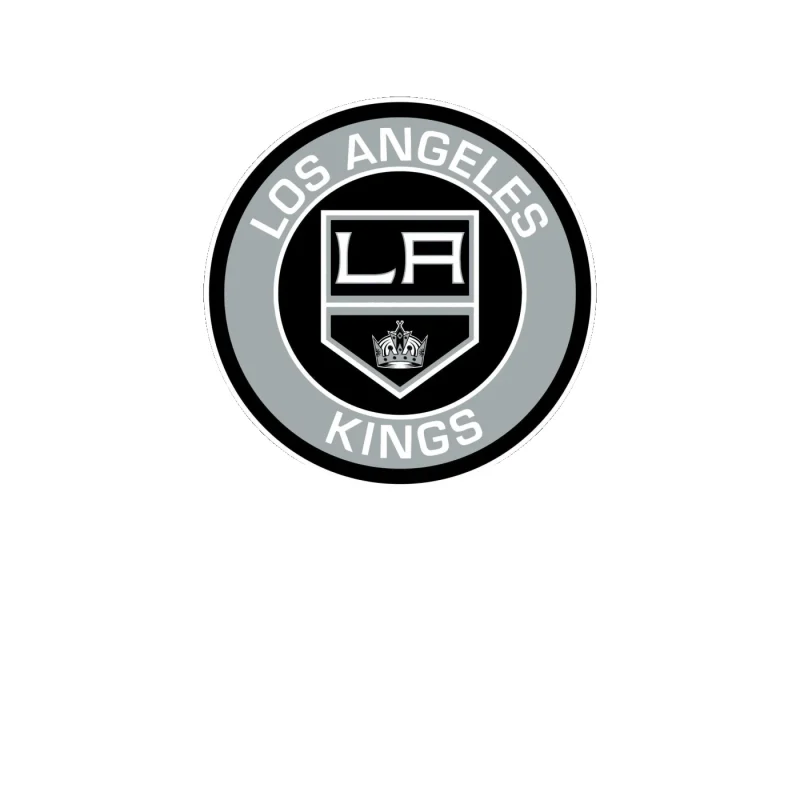 Los Angeles Kings - Circle With Name Full Color Vinyl Sticker - Custom Size