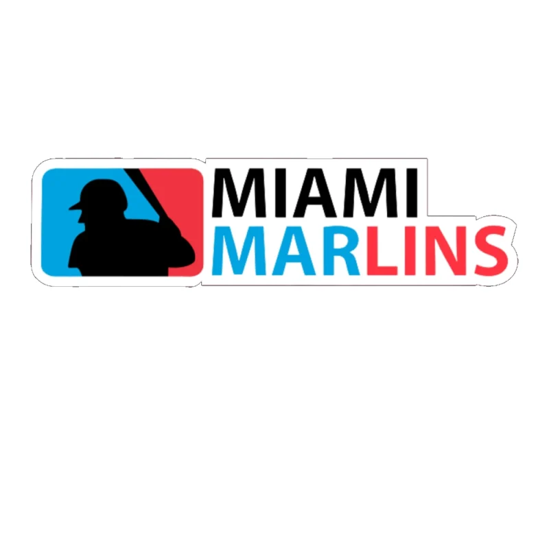 Miami Marlins - MLB Logo - Full Color Vinyl Sticker - Custom Size