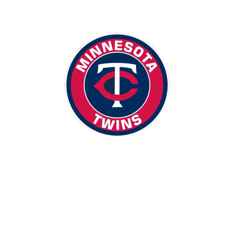 Minnesota Twins - Circle With TC And Name - Full Color Vinyl Sticker - Custom Size