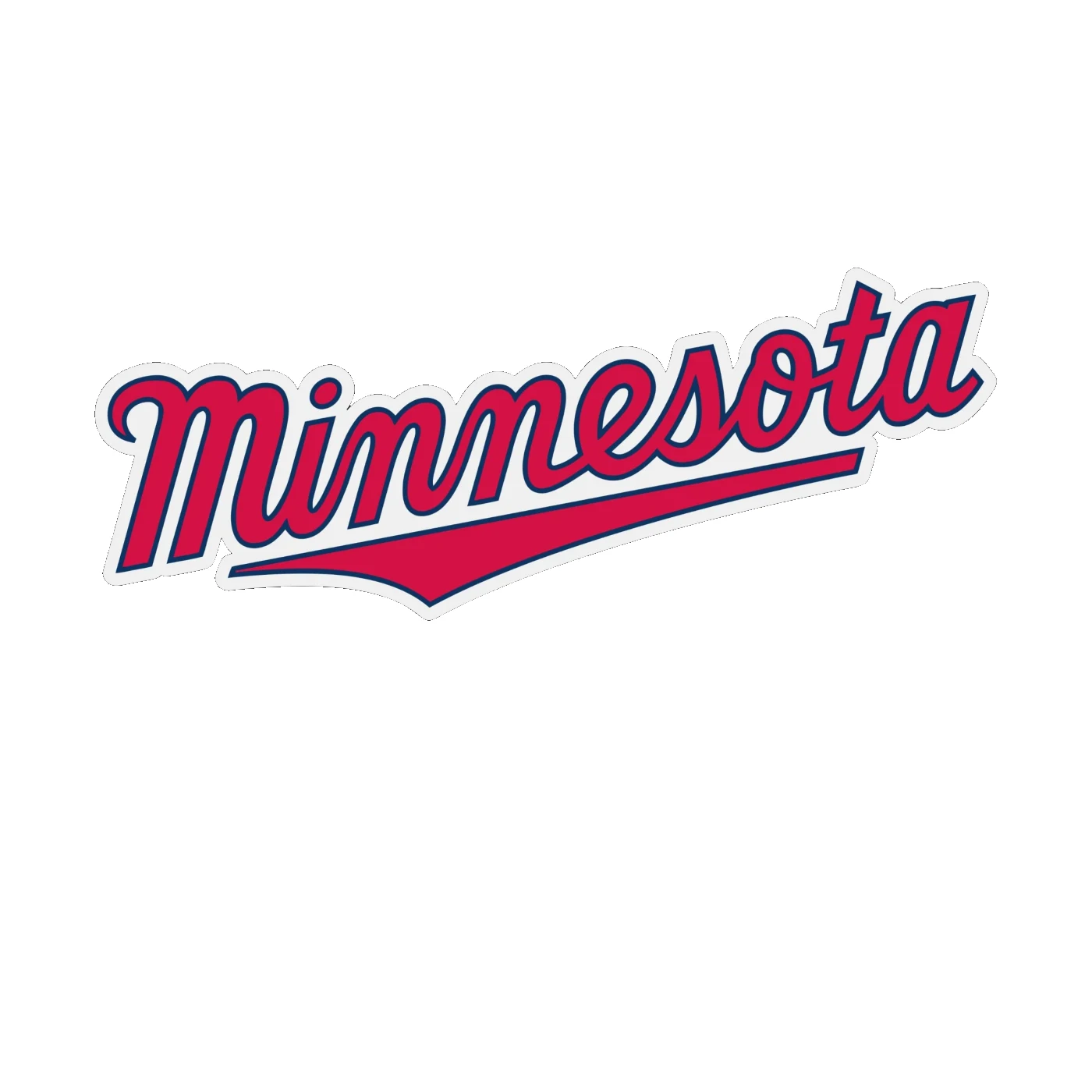 Minnesota Twins - Minnesota Cursive - Full Color Vinyl Sticker - Custom Size