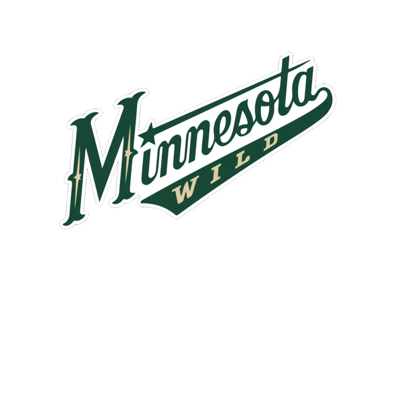 Minnesota Wild - Slanted Green Name - Full Color Vinyl Sticker - Custom Size
