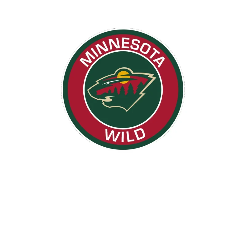 Minnesota Wild - Red Circle With Name - Full Color Vinyl Sticker - Custom Size