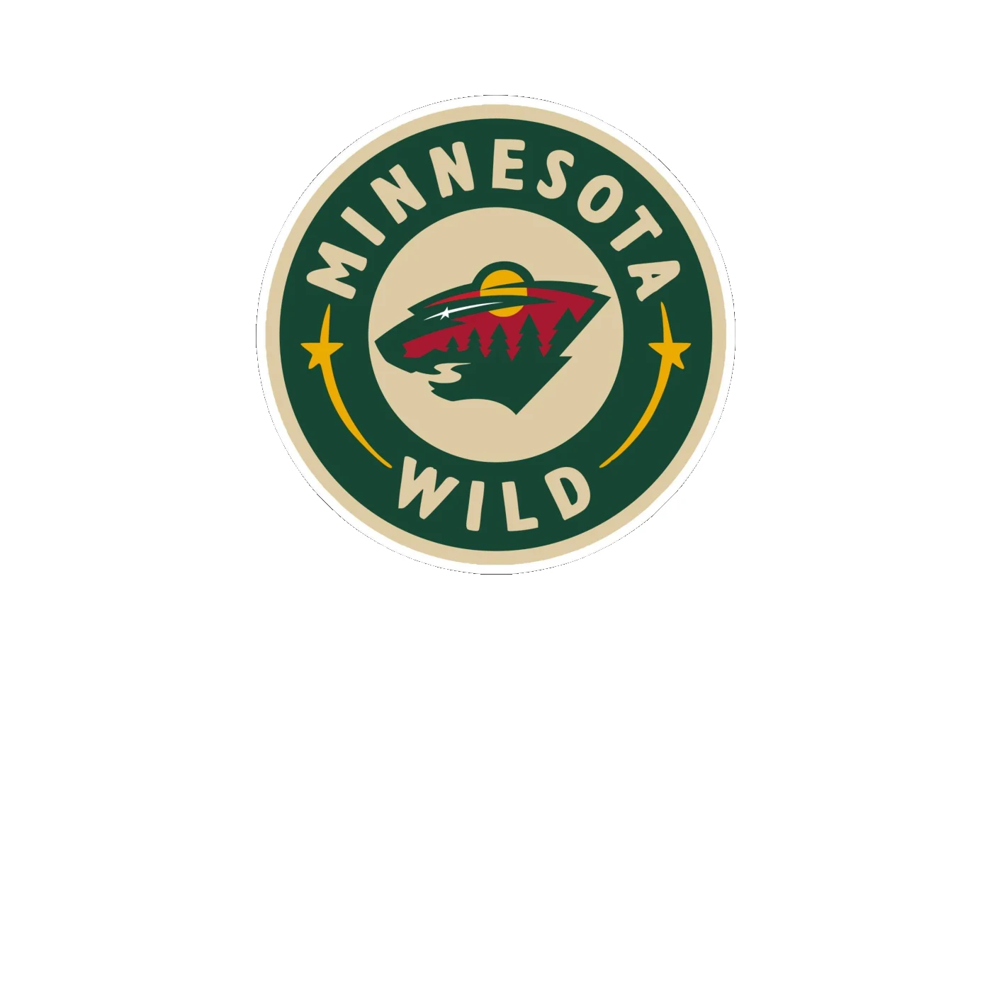 Minnesota Wild - Green Circle With Name - Full Color Vinyl Sticker - Custom Size