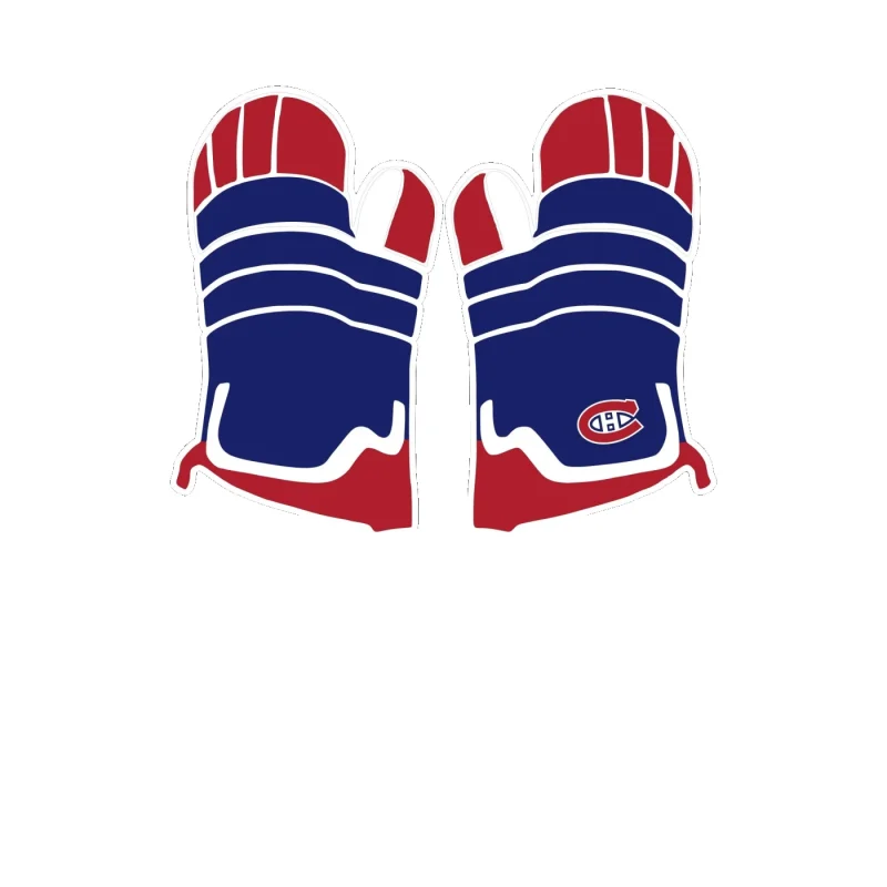 Montreal Canadiens - Mittens - Full Color Vinyl Sticker - Custom Size