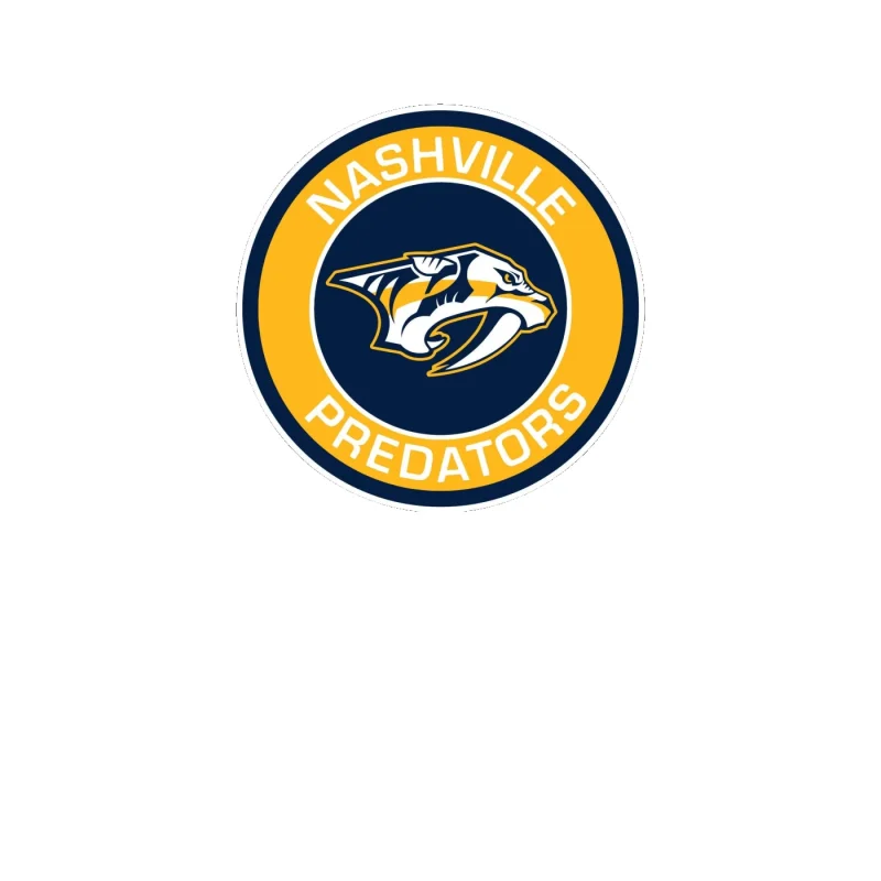 Nashville Predators - Circle With Name And Tiger - Full Color Vinyl Sticker - Custom Size