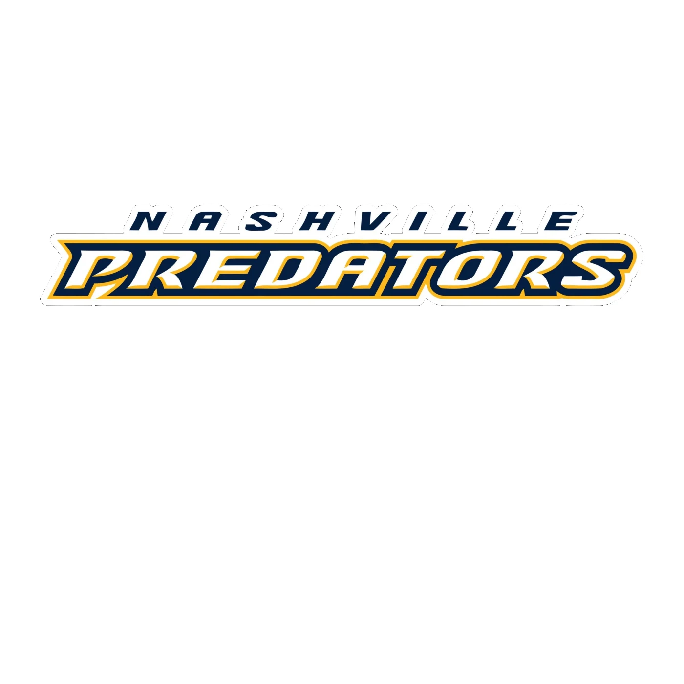 Nashville Predators - Name - Full Color Vinyl Sticker - Custom Size