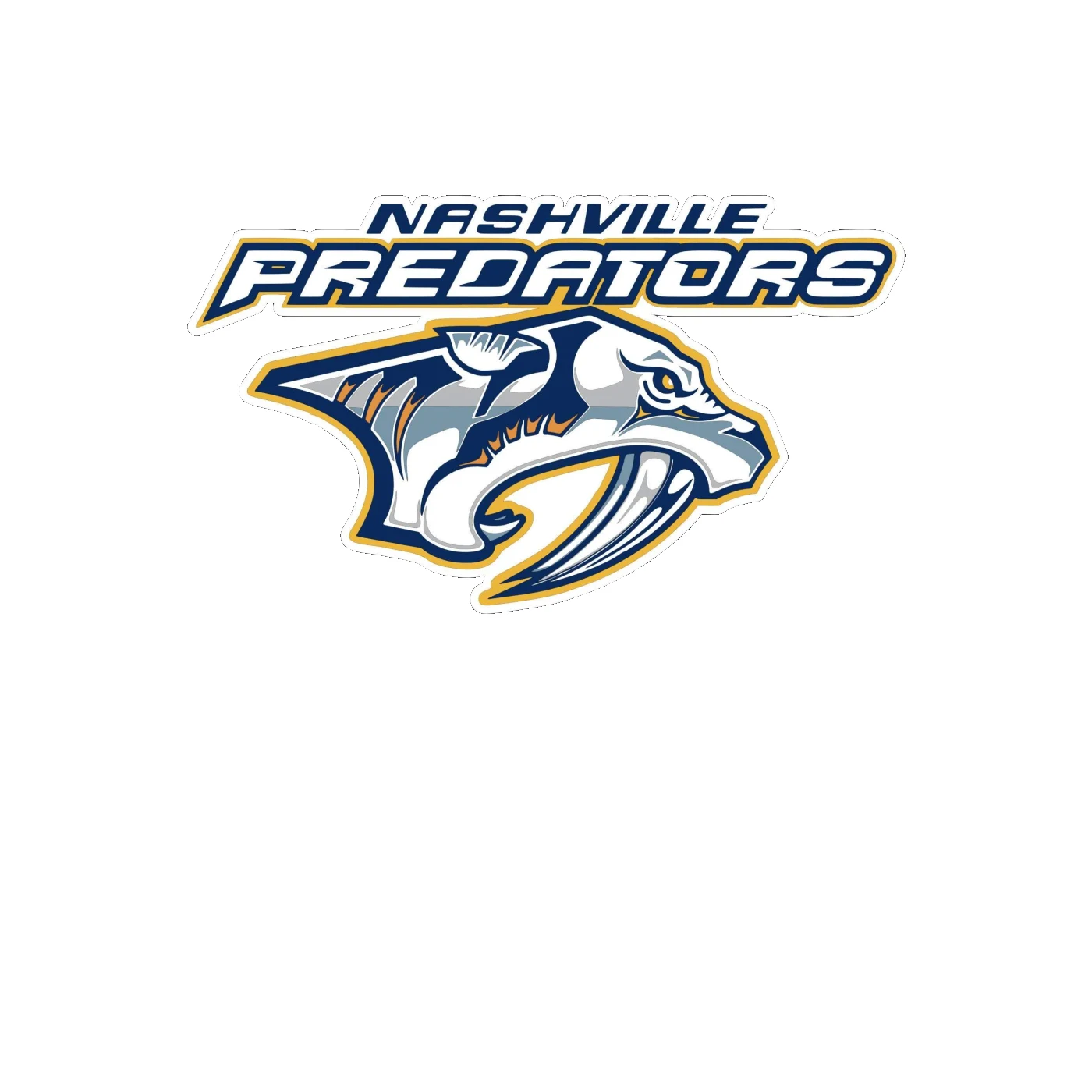 Nashville Predators - Tiger With Name Above - Full Color Vinyl Sticker - Custom Size