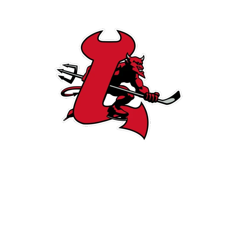 New Jersey Devils - Devil With Hockey Stick - Full Color Vinyl Sticker - Custom Size