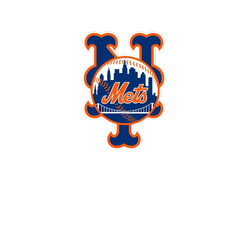 New York Mets - NY With Blue City - Full Color Vinyl Sticker - Custom Size