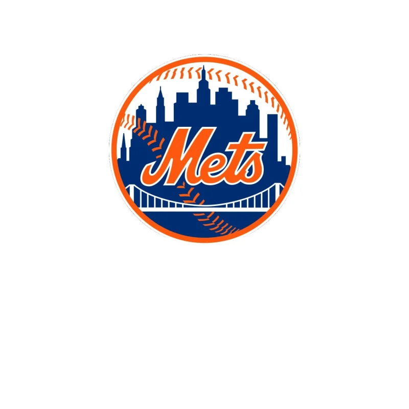 New York Mets - Blue Circle With Bridge - Full Color Vinyl Sticker - Custom Size