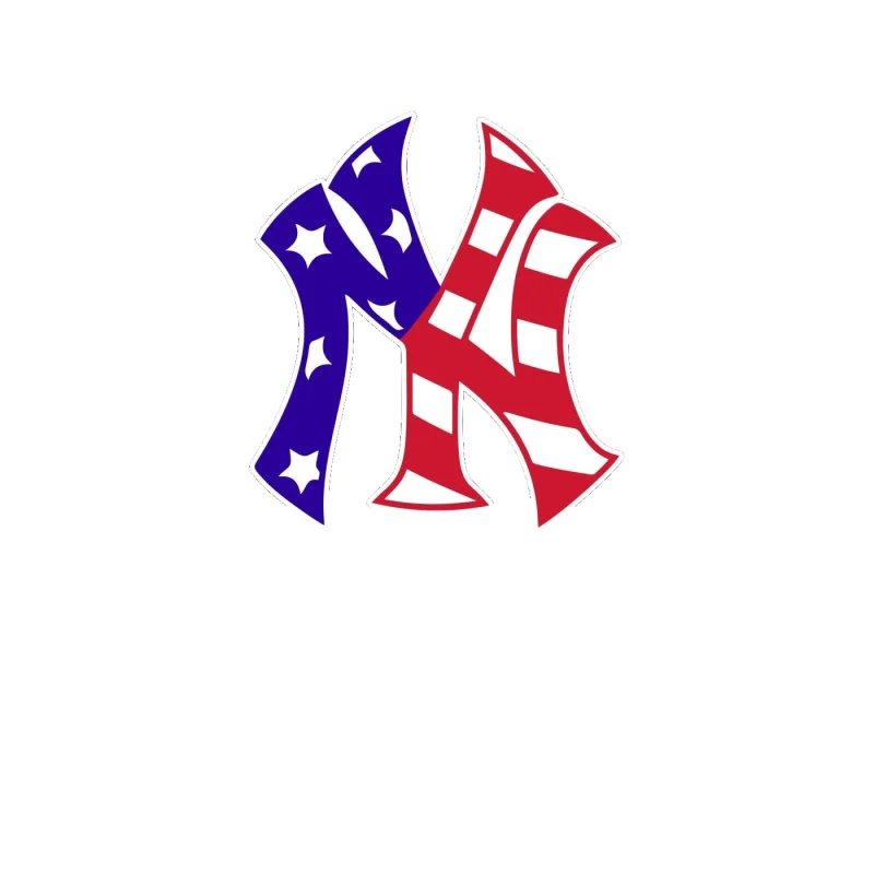 New York Yankees - American Flag NY - Full Color Vinyl Sticker - Custom Size