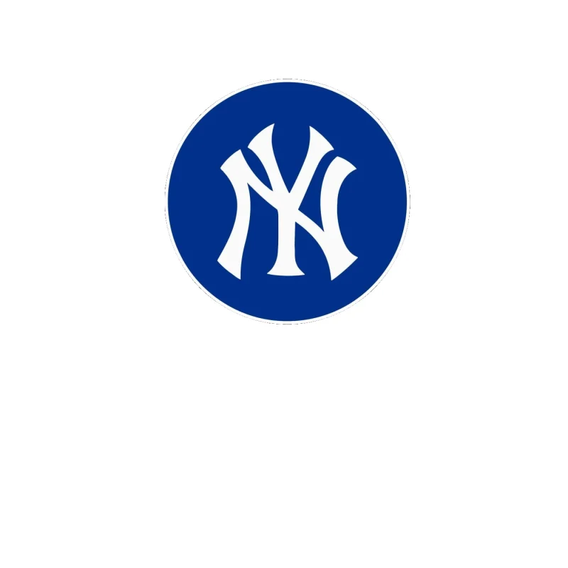 New York Yankees - Blue Circle With NY - Full Color Vinyl Sticker - Custom Size