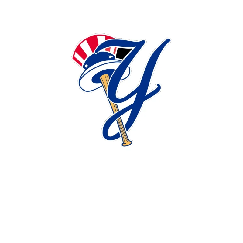 New York Yankees - Y With Baseball Bat - Full Color Vinyl Sticker - Custom Size