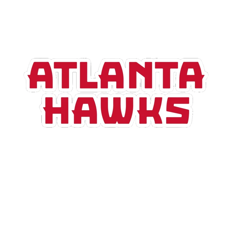 Atlanta Hawks - Name - Full Color Vinyl Sticker - Custom Size