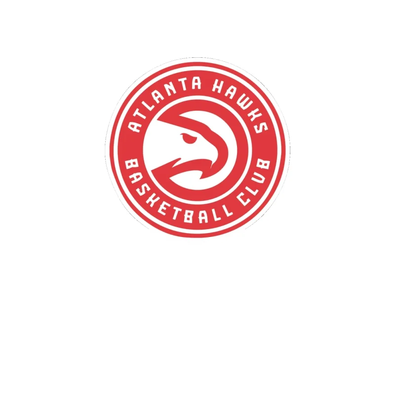Atlanta Hawks - Red Circle Basketball Club - Full Color Vinyl Sticker - Custom Size