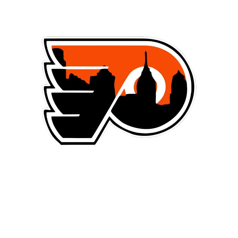 Philadelphia Flyers - P With Wings And City - Full Color Vinyl Sticker - Custom Size